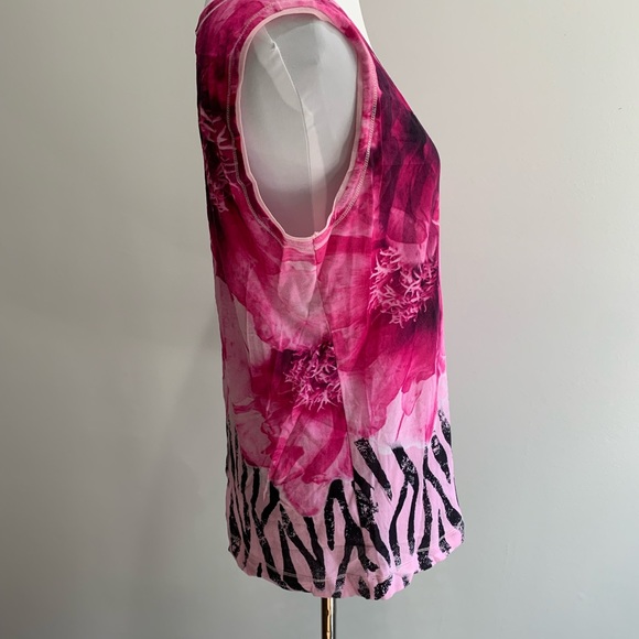 Basler sweater set size 42 large 10 us pink black sleeveless top and sweater - Picture 9 of 15